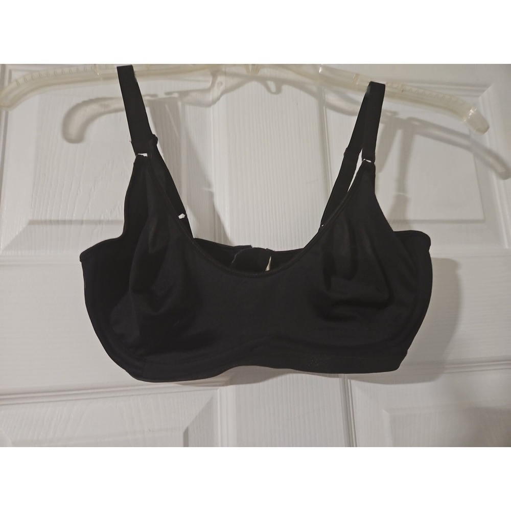 New 34C Hillard & Hanson Intimate Black Unpadded No Wire Nylon Lightweight Bra